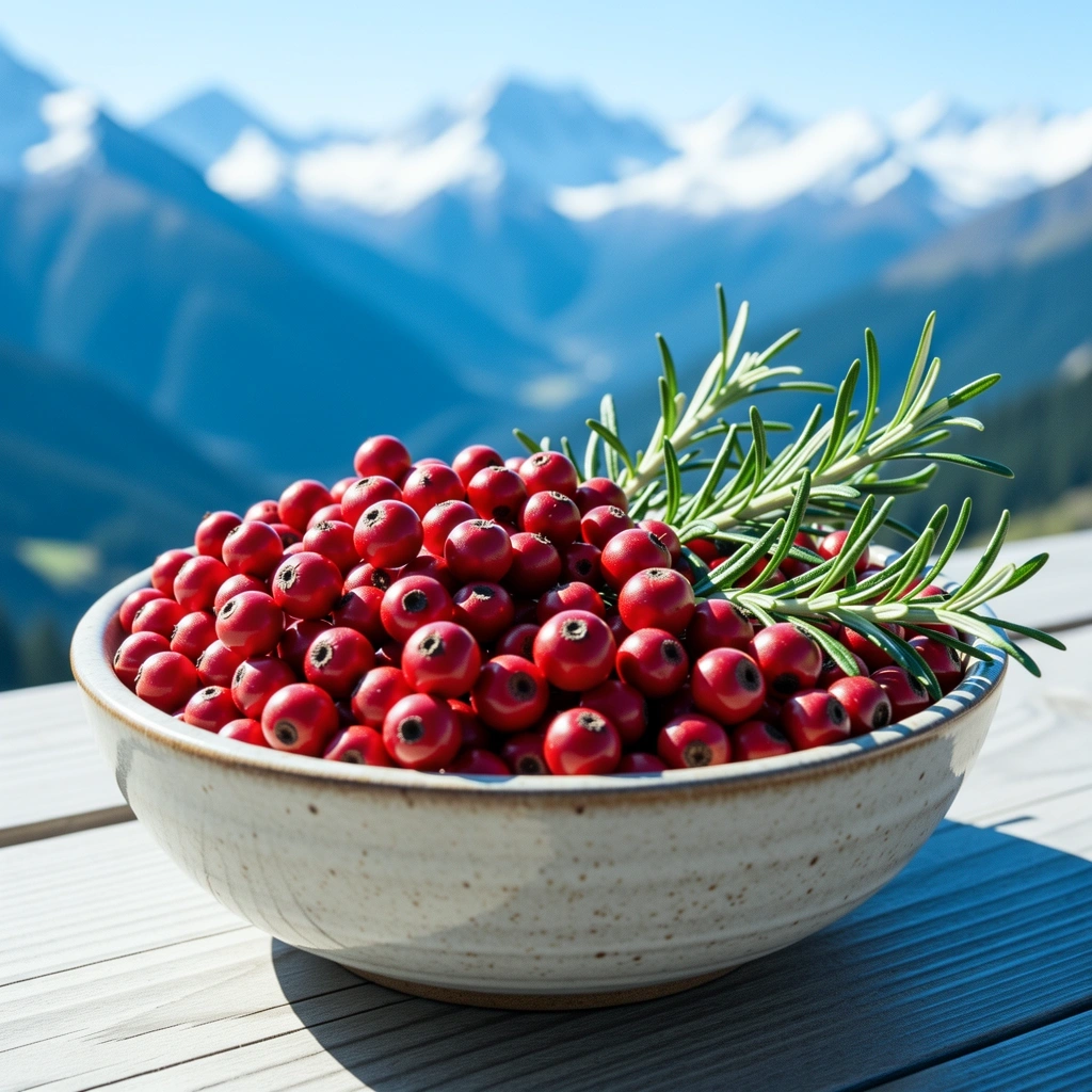 Alpine Kräuter und Beeren